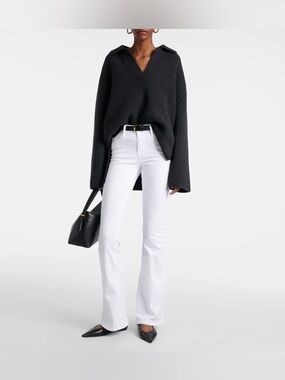 FRAME Le High Flare Jeans - White - Size 28